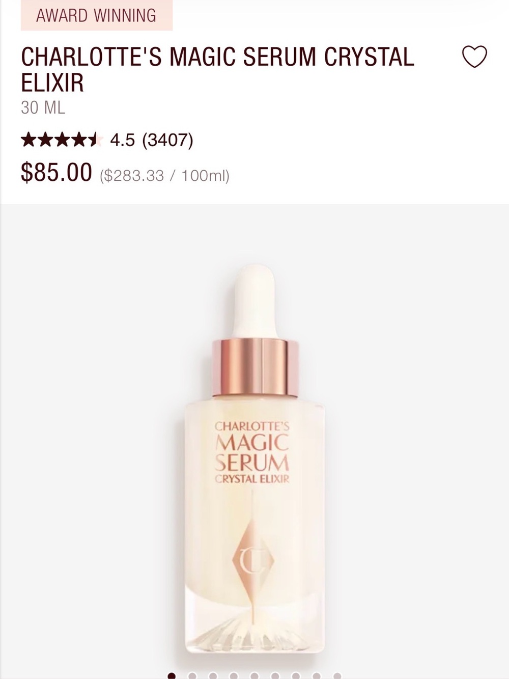 Charlotte Tilbury Magic Serum Crystal Elixir l